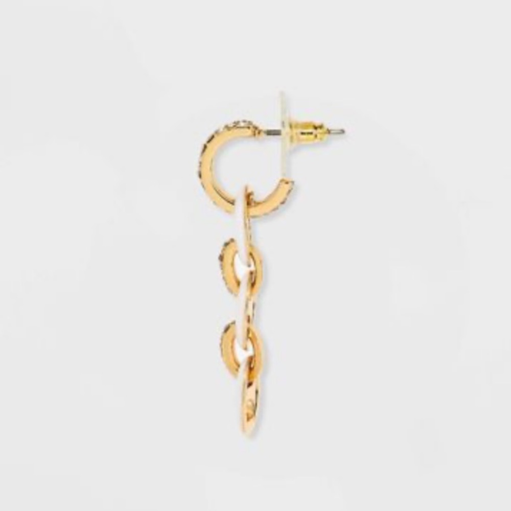 SUGARFIX by BaubleBar Mixed Media Link Chain Drop Earrings White Neon Enamel - Picture 6 of 9